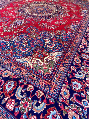 Hand-Knotted Persian Sabzevar Carpet