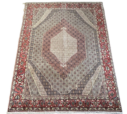 Hand-Knotted Tribal Persian Senneh Sanandaj Carpet
