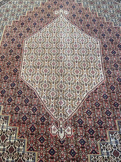 Hand-Knotted Tribal Persian Senneh Sanandaj Carpet