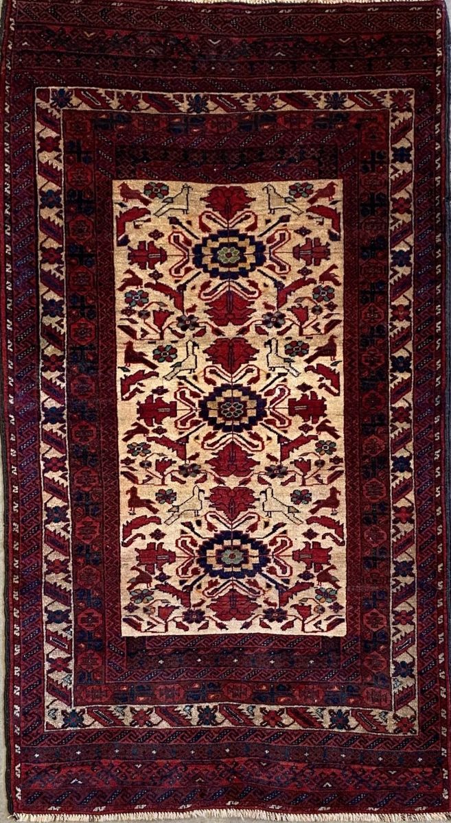 Hand-Knotted Tribal Persian Balouch Rug