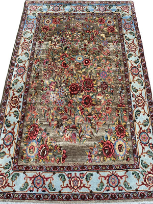 Rare Hand-Knotted Persian Bidjar Rug