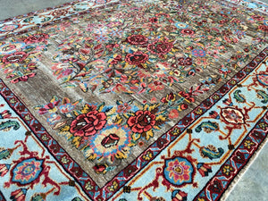 Rare Hand-Knotted Persian Bidjar Rug