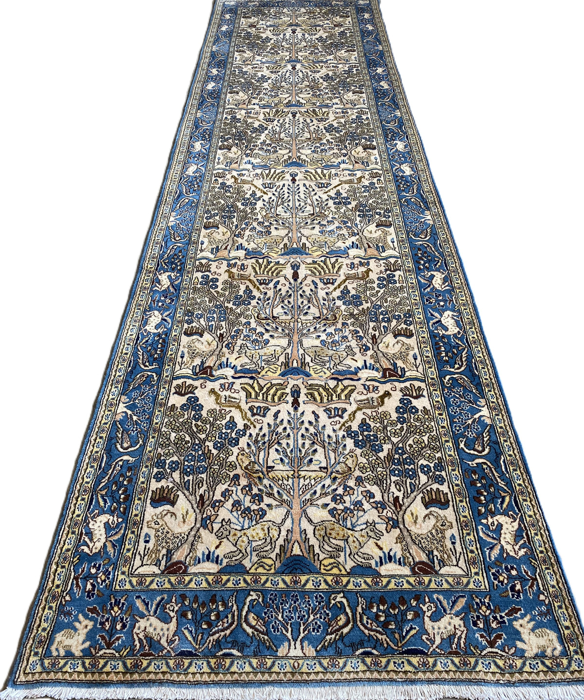 Fine Hand-Knotted Persian Qum Runner