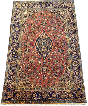 Hand-Knotted Persian Kashan Carpet