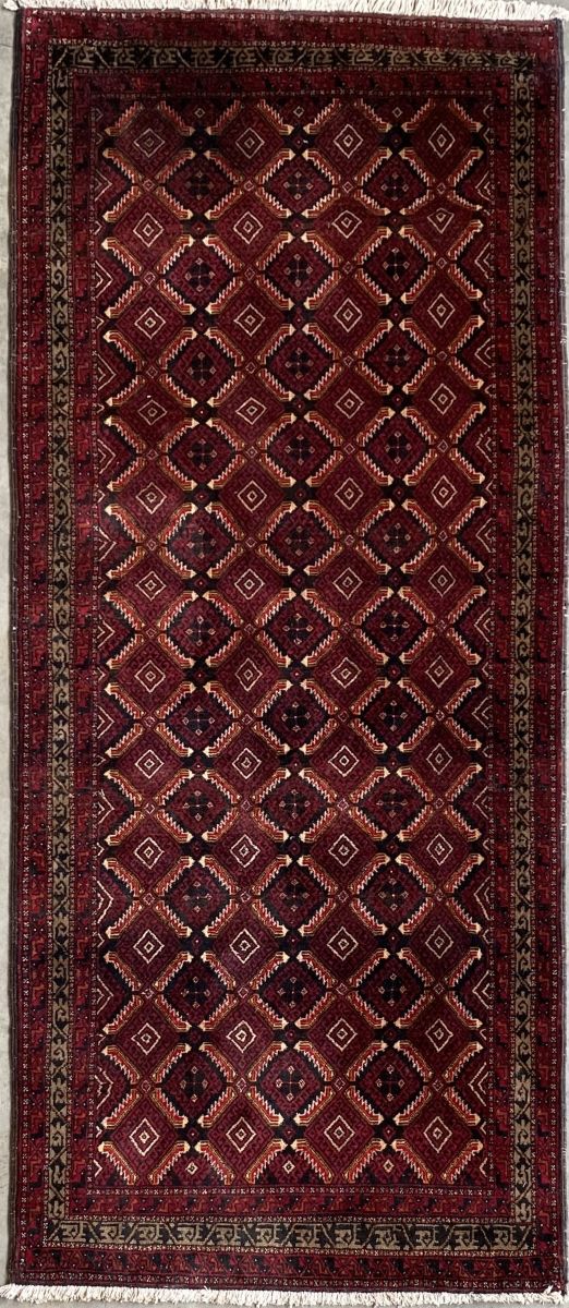 Hand-Knotted Tribal Persian Turkoman Balouch Rug