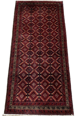Hand-Knotted Tribal Persian Turkoman Balouch Rug
