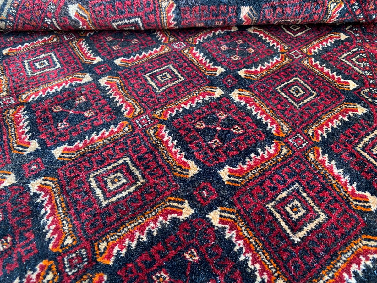 Hand-Knotted Tribal Persian Turkoman Balouch Rug