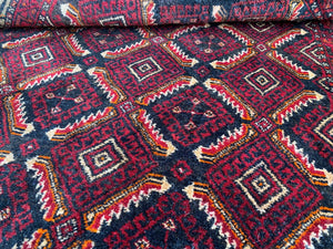 Hand-Knotted Tribal Persian Turkoman Balouch Rug