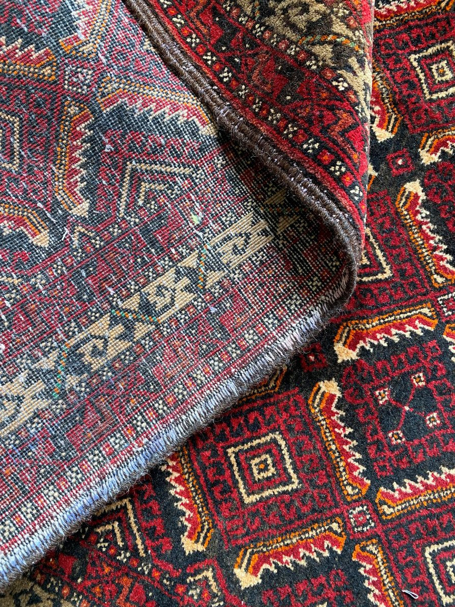 Hand-Knotted Tribal Persian Turkoman Balouch Rug