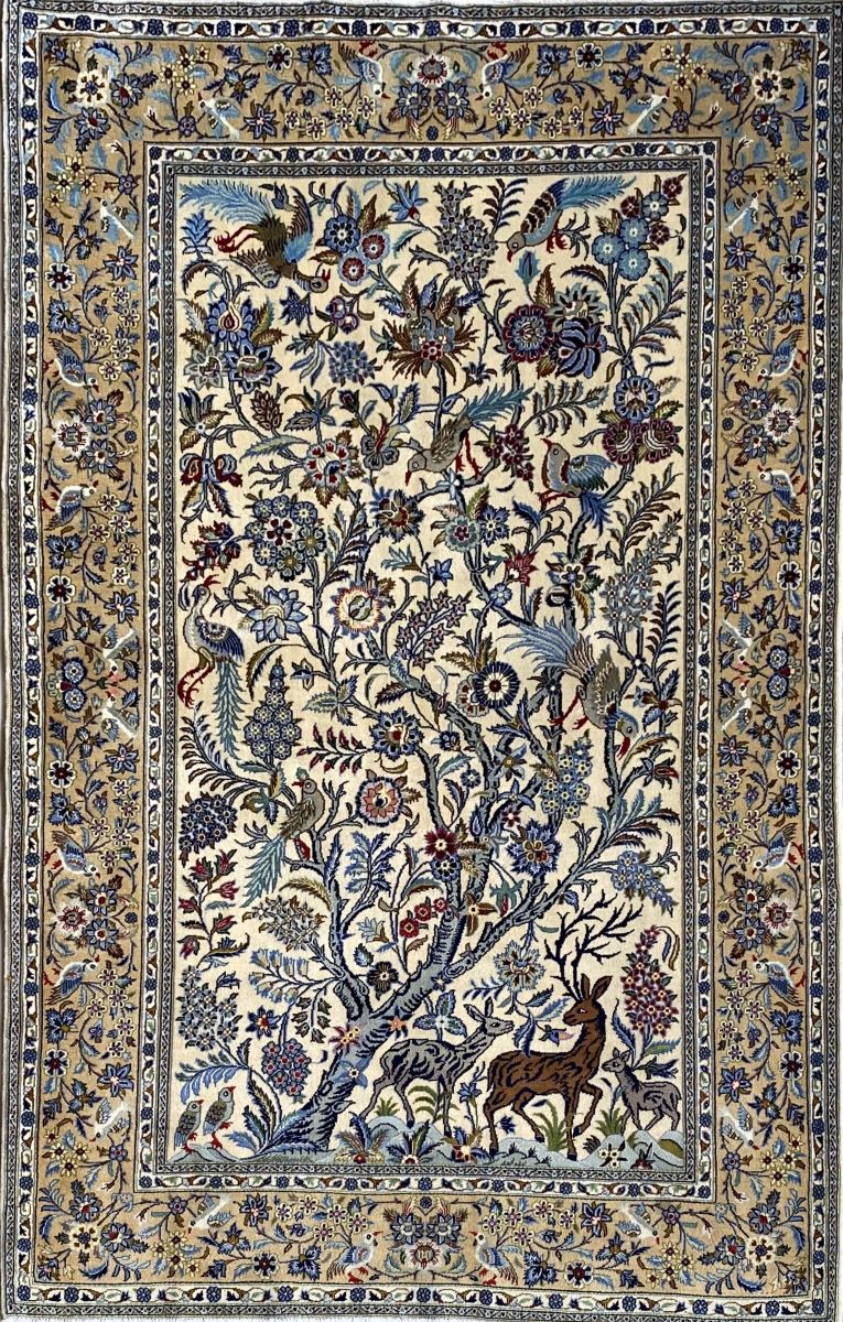 Superfine Hand-Knotted Persian Kashan Carpet
