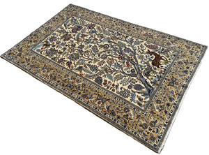 Superfine Hand-Knotted Persian Kashan Carpet