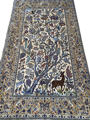 Superfine Hand-Knotted Persian Kashan Carpet