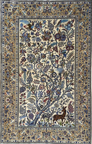 Superfine Hand-Knotted Persian Kashan Carpet