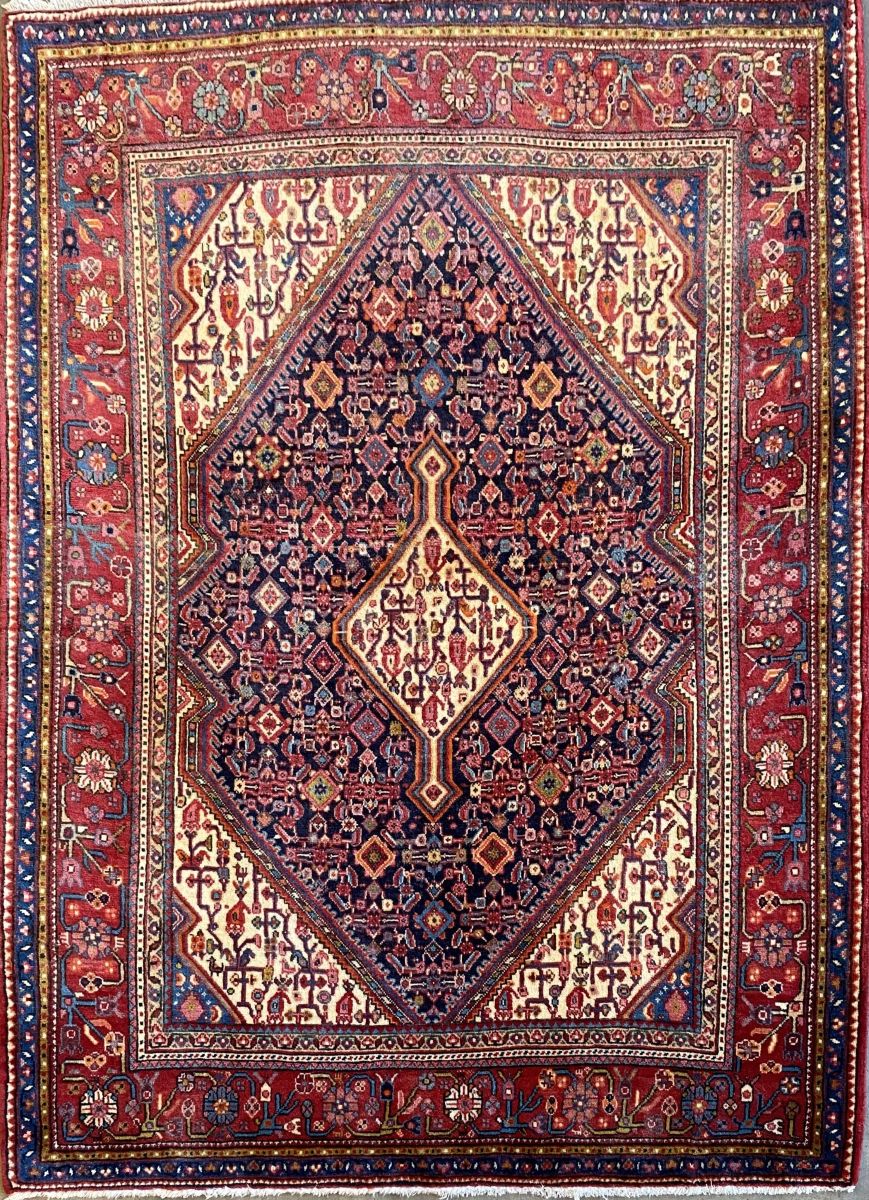 Fine Hand-Knotted Persian Jozan Rug