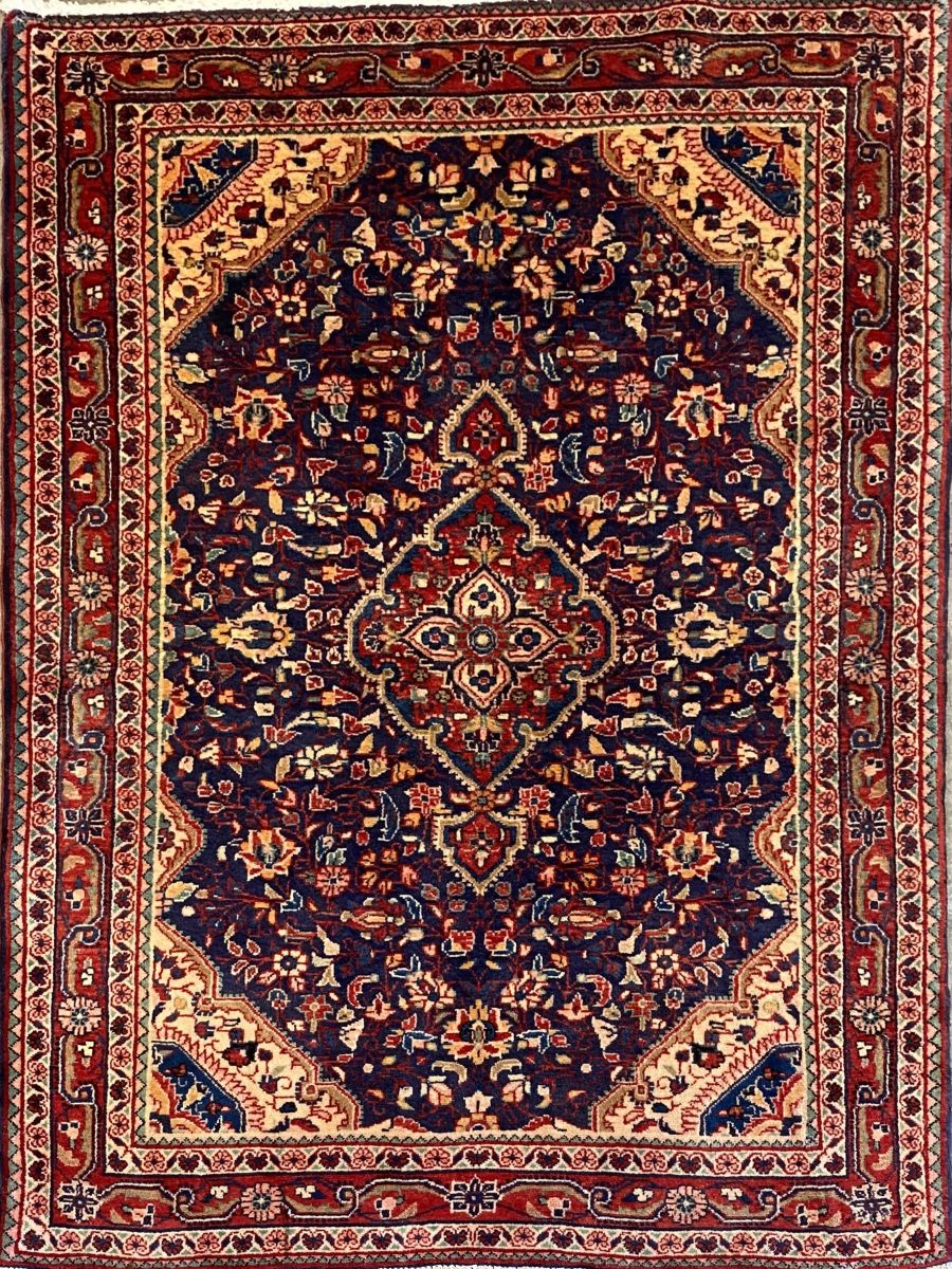 Fine Hand-Knotted Persian Jozan Rug
