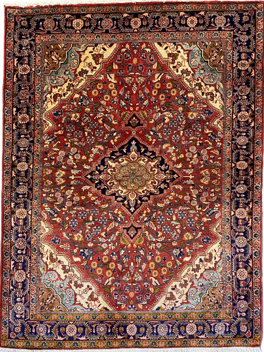 Fine Hand-Knotted Persian Jozan Teyme Rug