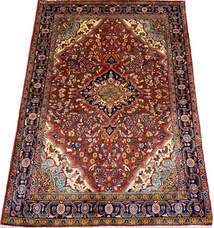 Fine Hand-Knotted Persian Jozan Teyme Carpet