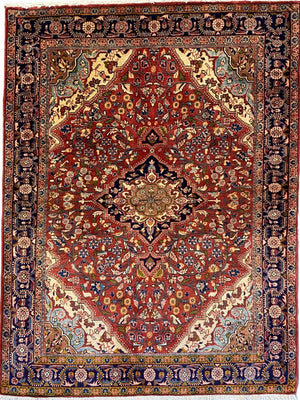 Fine Hand-Knotted Persian Jozan Teyme Carpet