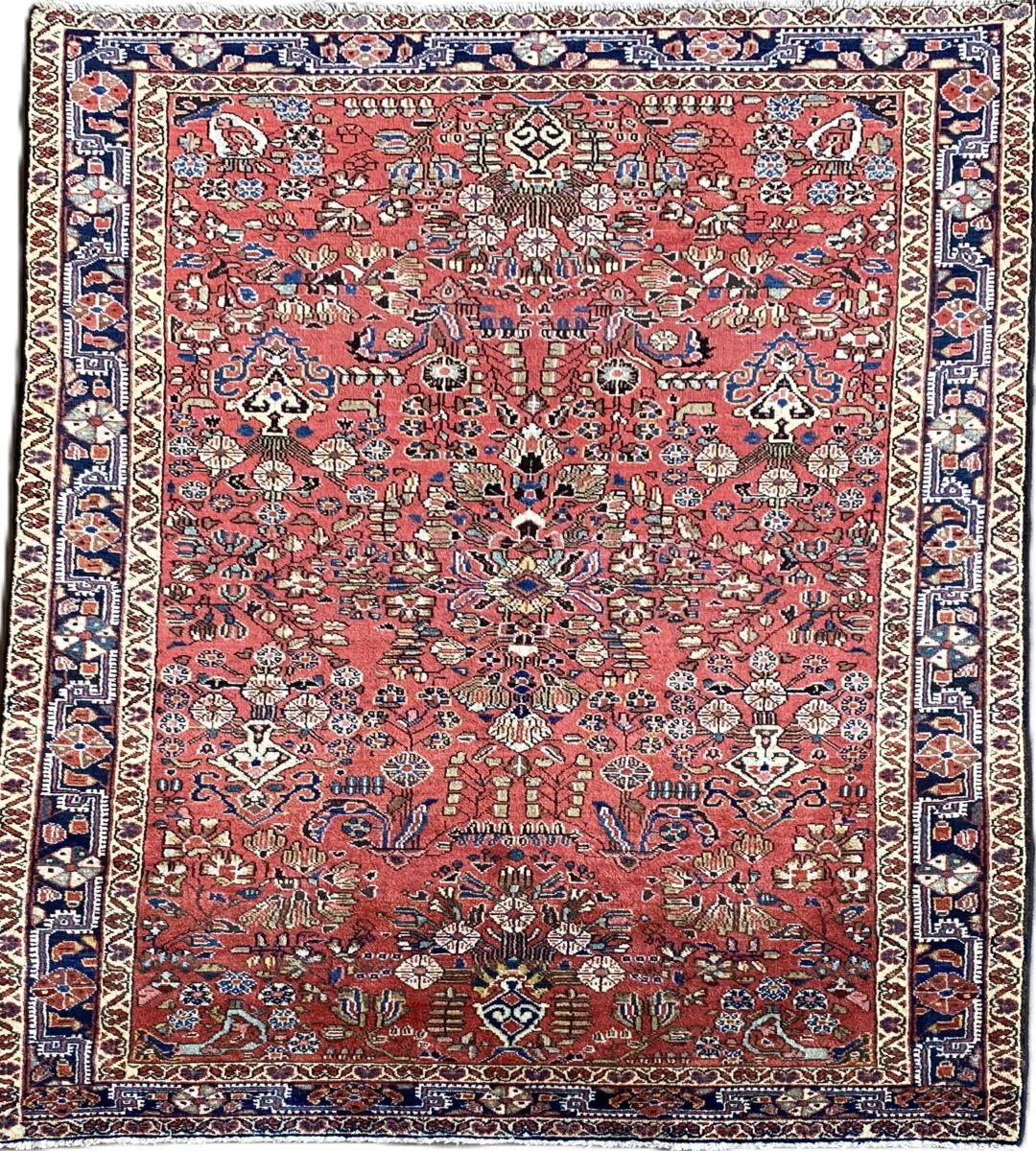 Fine Hand-Knotted Persian Jozan Rug