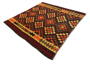 Hand-Woven Tribal Persian Qashqaie Kilim
