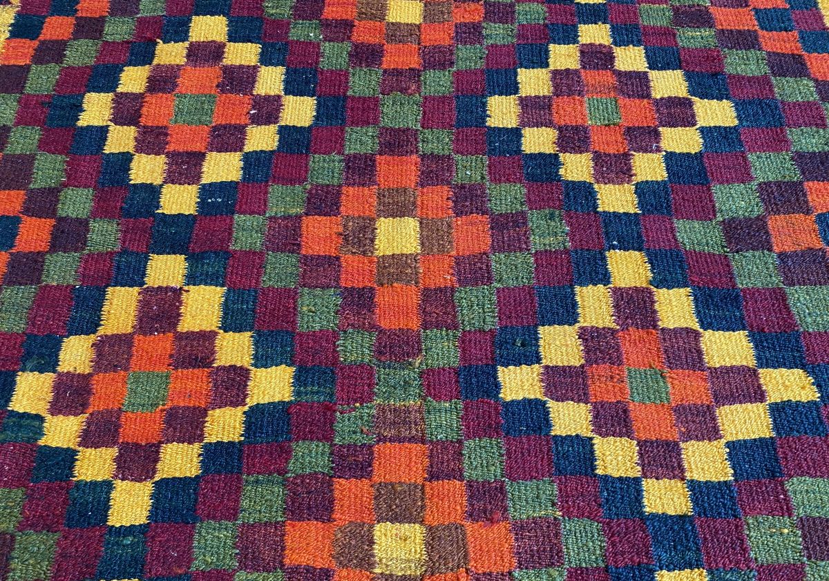 Hand-Woven Tribal Persian Qashqaie Kilim