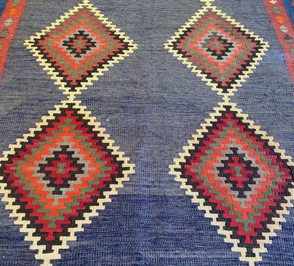 Hand-Woven Tribal Persian Qashqaie Kilim