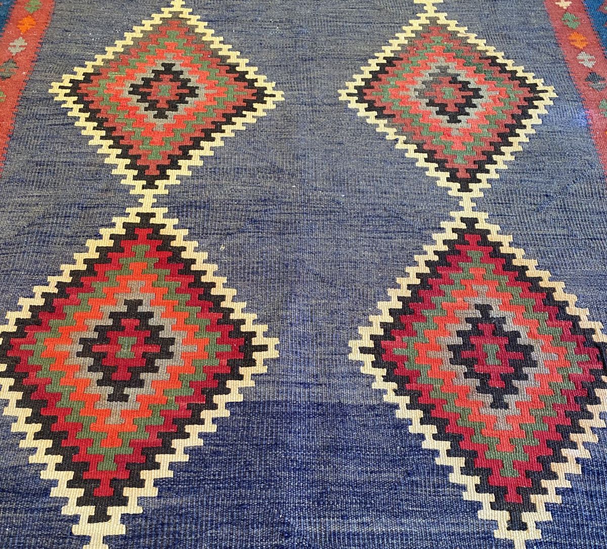 Hand-Woven Tribal Persian Qashqaie Kilim