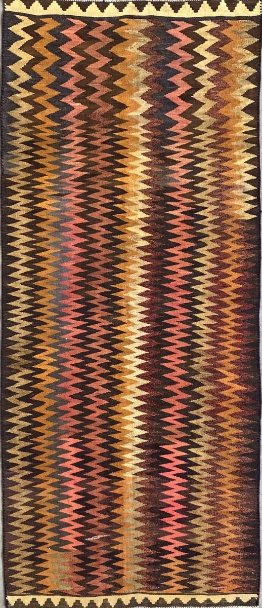Hand-Woven Tribal Persian Qashqaie Kilim