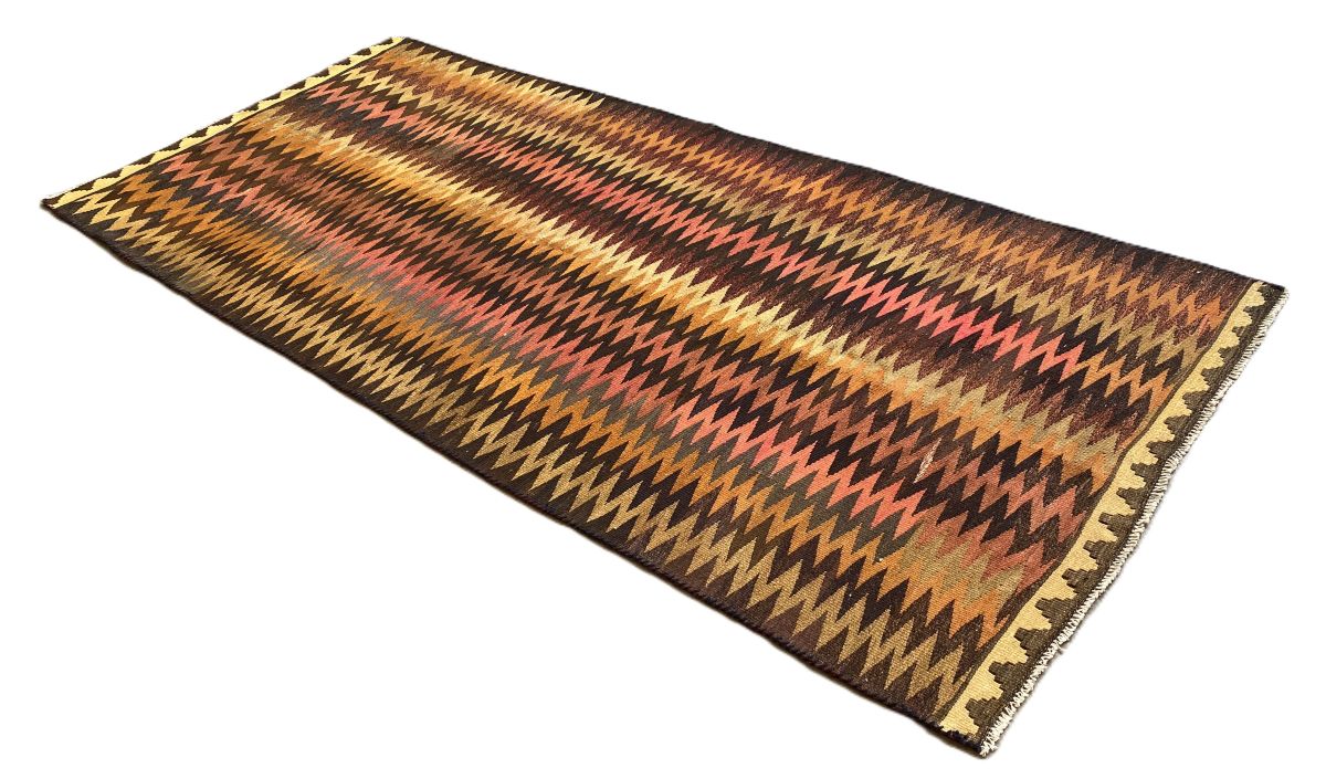 Hand-Woven Tribal Persian Qashqaie Kilim