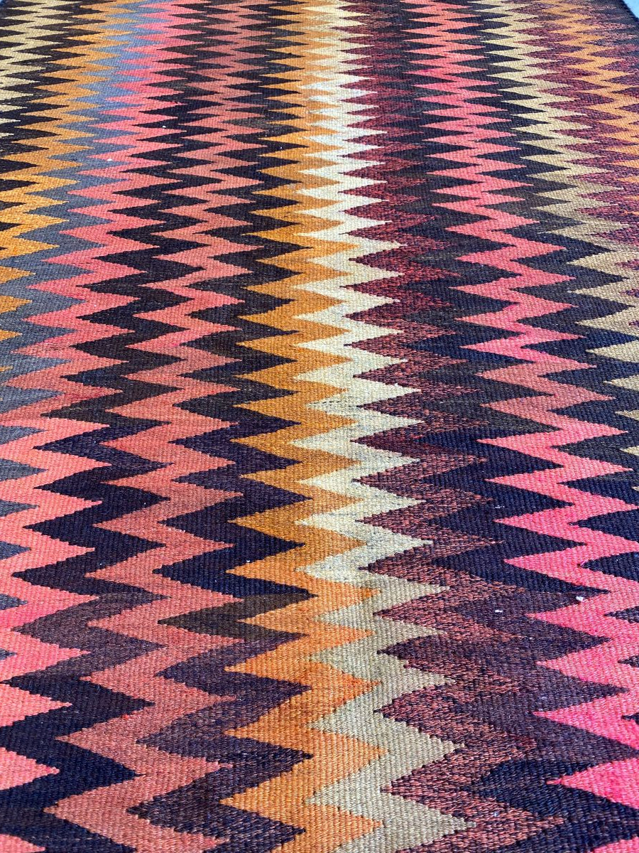 Hand-Woven Tribal Persian Qashqaie Kilim