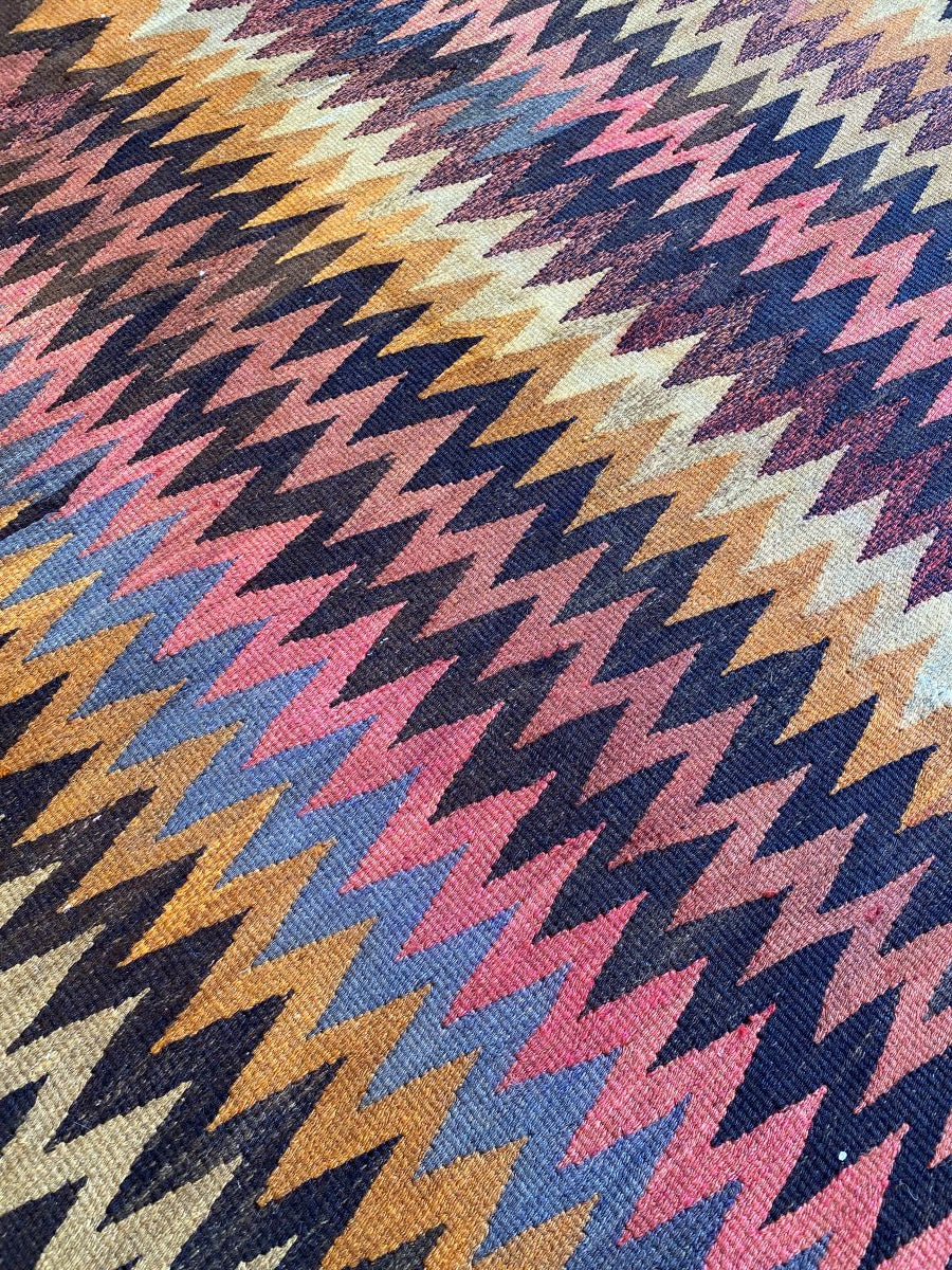 Hand-Woven Tribal Persian Qashqaie Kilim