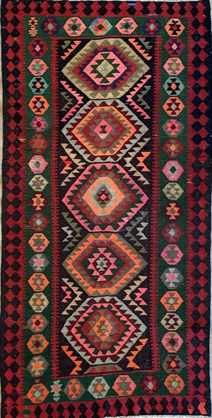 Hand-Woven Tribal Persian Qashqaie Kilim