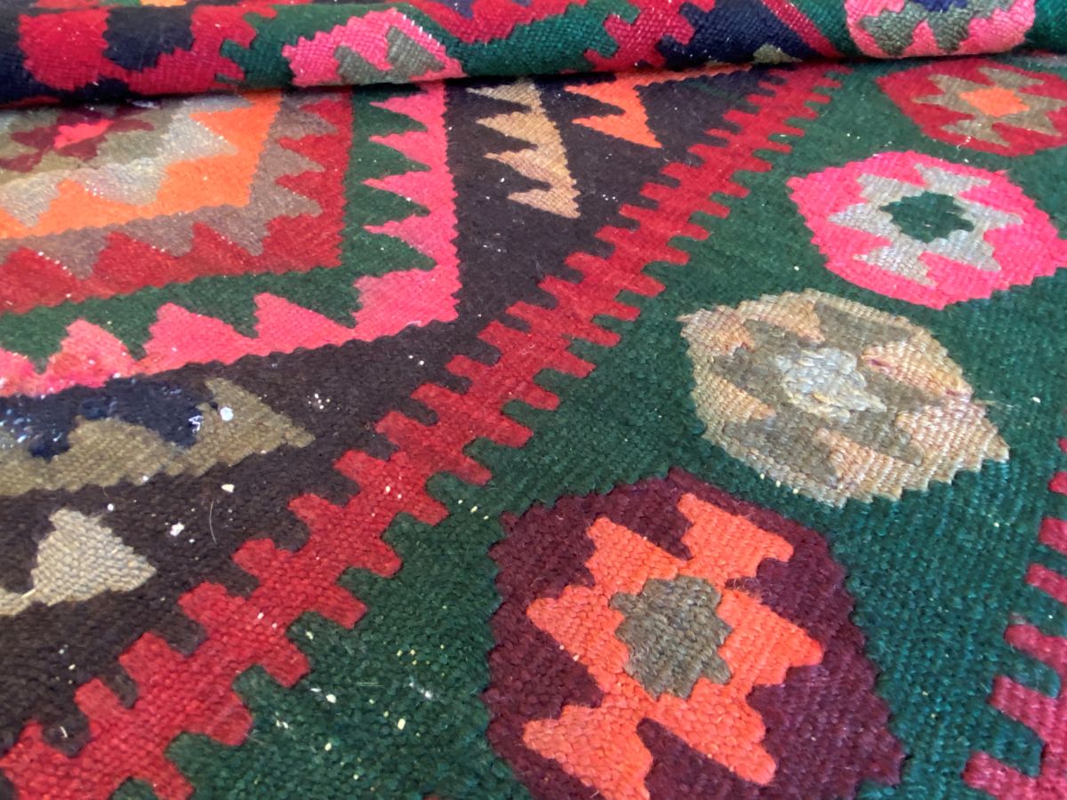Hand-Woven Tribal Persian Qashqaie Kilim