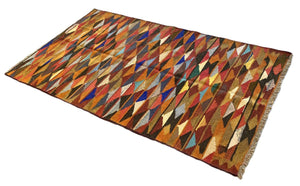 Hand-Woven Tribal Persian Qashqaie Kilim