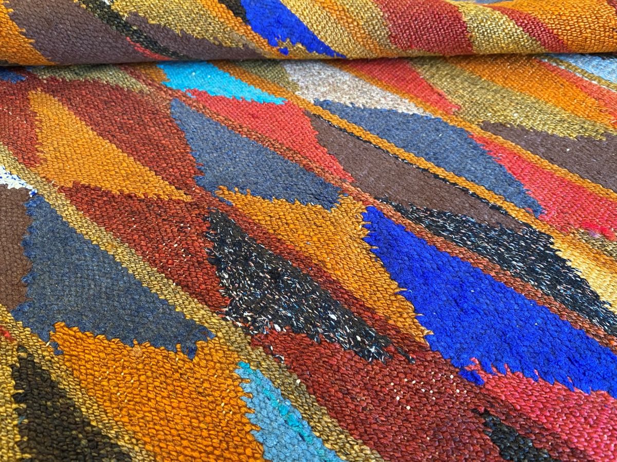 Hand-Woven Tribal Persian Qashqaie Kilim