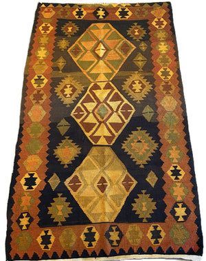 Hand-Woven Tribal Persian Qashqaie Kilim