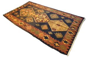Hand-Woven Tribal Persian Qashqaie Kilim