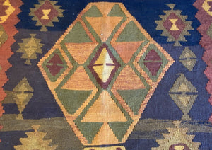 Hand-Woven Tribal Persian Qashqaie Kilim