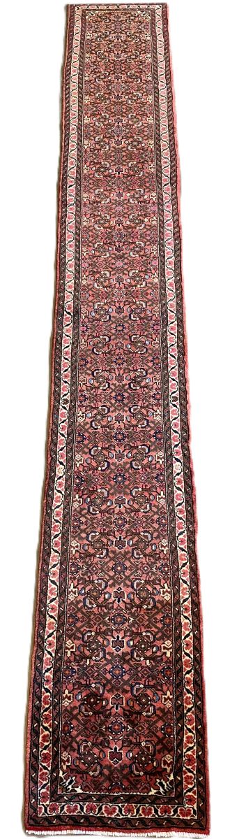 Hand-Knotted Tribal Persian Hossainabad Runner