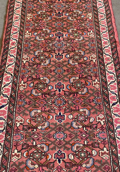 Hand-Knotted Tribal Persian Hossainabad Runner