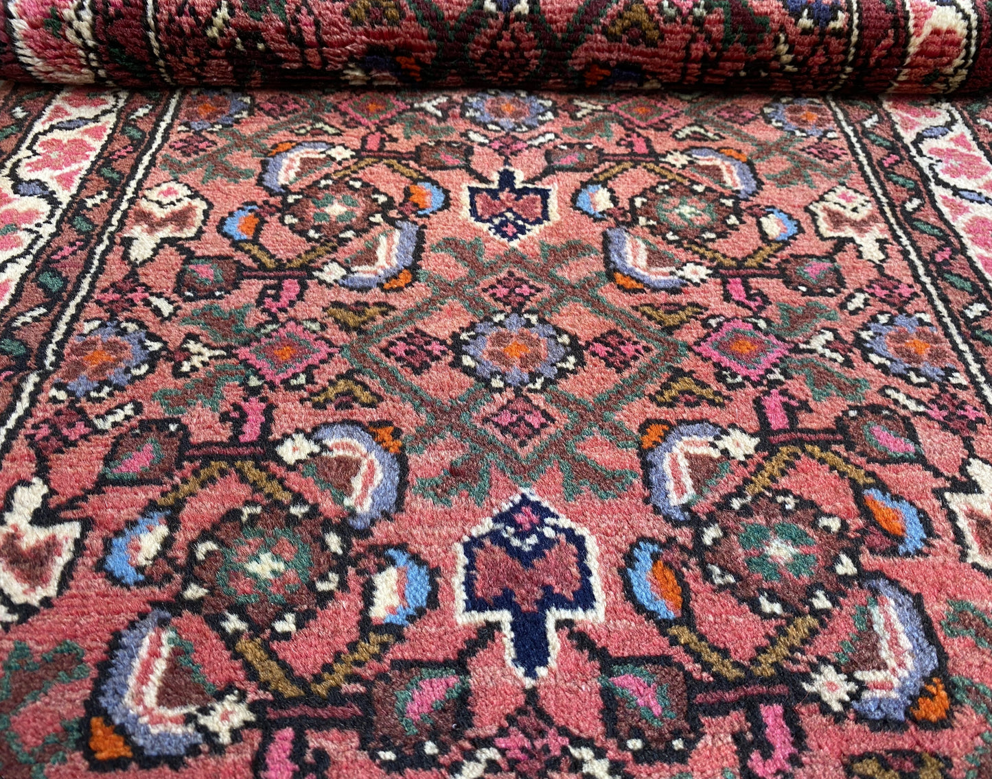Hand-Knotted Tribal Persian Hossainabad Runner
