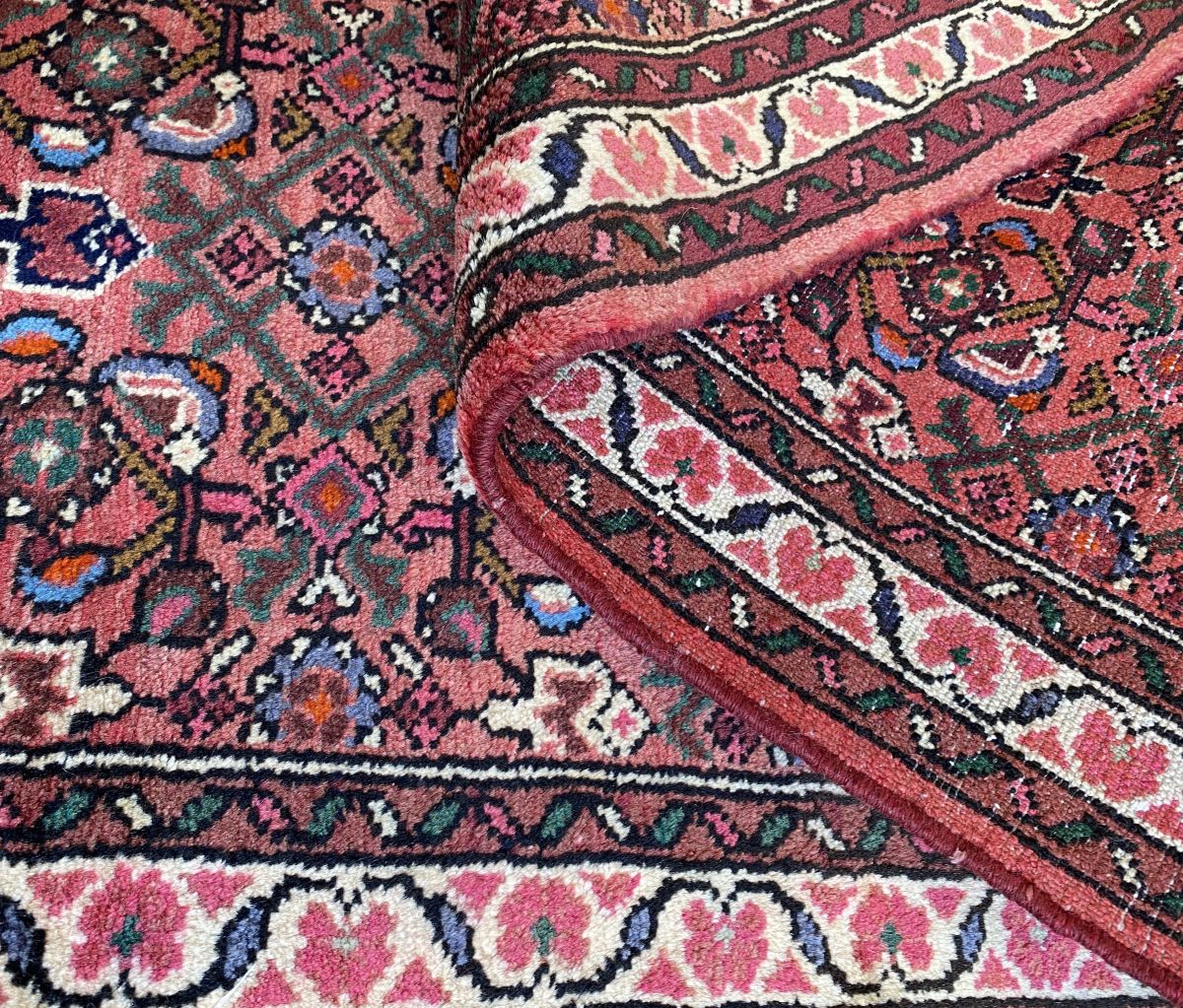 Hand-Knotted Tribal Persian Hossainabad Runner