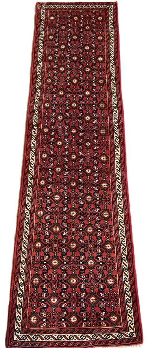 Hand-Knotted Persian Hossainabad Runner