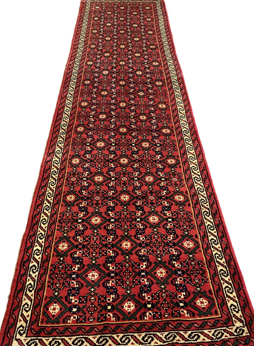Hand-Knotted Persian Hossainabad Runner