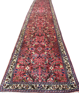 Hand-Knotted Persian Mehraban Runner