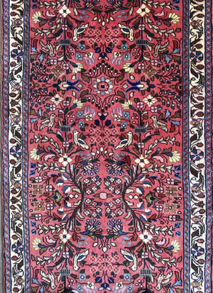 Hand-Knotted Persian Mehraban Runner