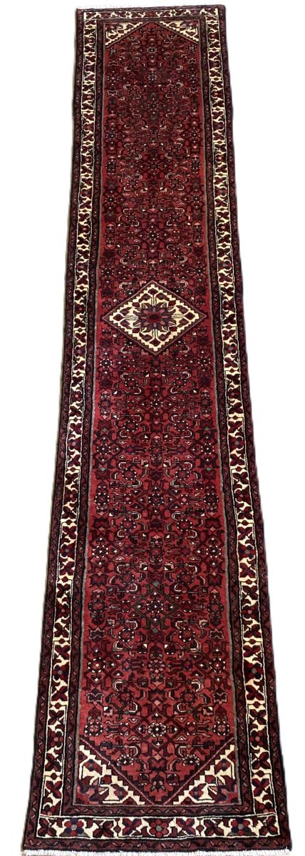 Hand-Knotted Persian Hossainabad Runner