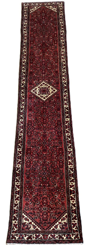 Hand-Knotted Persian Hossainabad Runner
