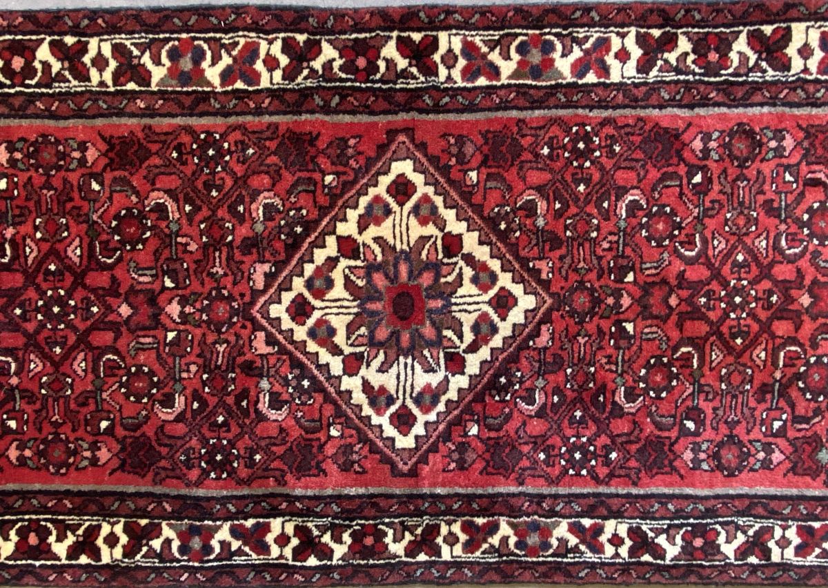 Hand-Knotted Persian Hossainabad Runner