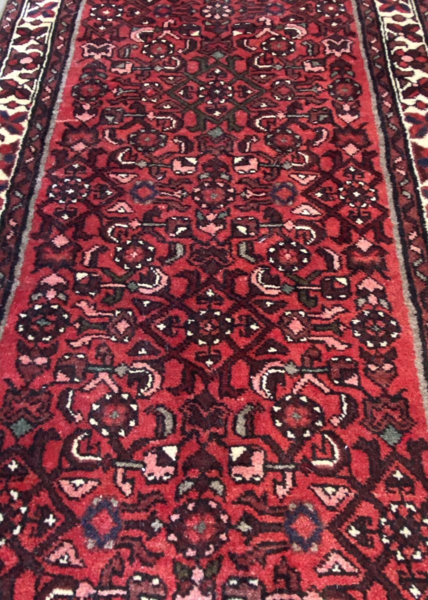 Hand-Knotted Persian Hossainabad Runner